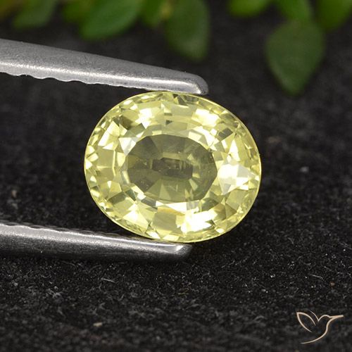 Crisoberilo amarelo natural 0,82ct, corte oval, VVS