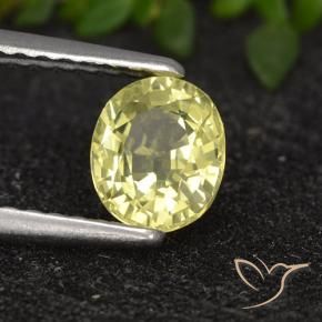 Crisoberilo amarelo natural 0,82ct, corte oval, VVS
