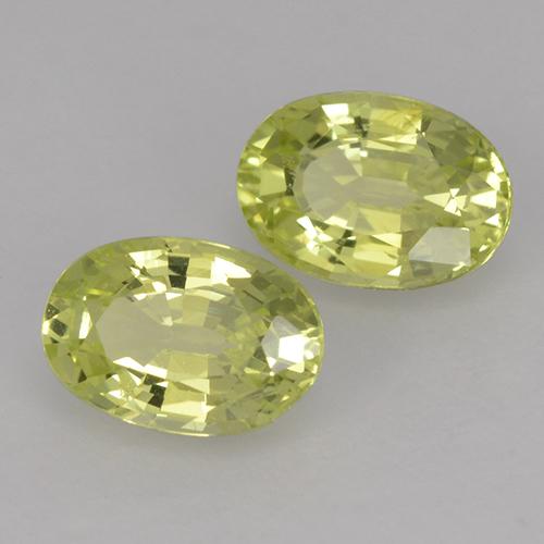 Pedras preciosas de Crisoberilo Amarelo esverdeado natural de 1.26 ct, Corte Oval, VVS