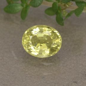 Crisoberilo Limão amarelo Natural 0.49ct, Corte Oval, VVS