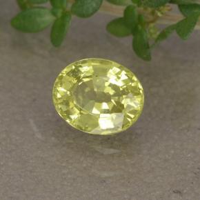 Crisoberilo Limão amarelo Natural 0.49ct, Corte Oval, VVS