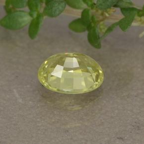 Crisoberilo Limão amarelo Natural 0.49ct, Corte Oval, VVS