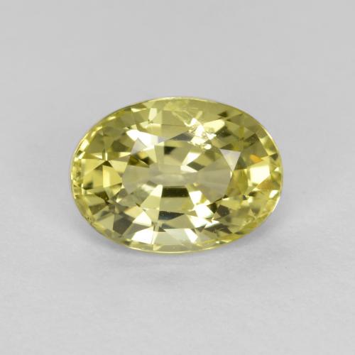 Crisoberilo amarelo natural 0,92ct, corte oval, VVS-VS