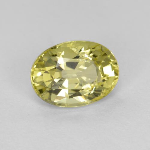 Crisoberilo amarelo natural 0,92ct, corte oval, VVS-VS