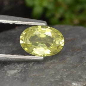Crisoberilo amarelo natural 0,54ct, corte oval, VVS