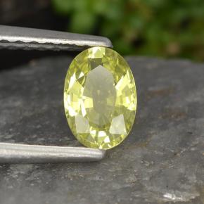 Crisoberilo amarelo natural 0,54ct, corte oval, VVS
