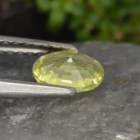 Crisoberilo amarelo natural 0,54ct, corte oval, VVS