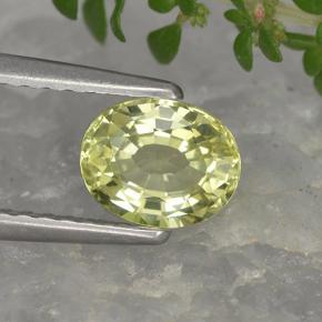 Crisoberilo amarelo natural 0,90ct, corte oval, VVS