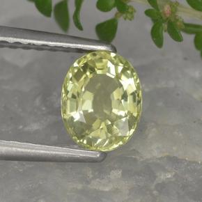 Crisoberilo amarelo natural 0,90ct, corte oval, VVS