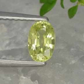 Crisoberilo amarelo médio Natural 0.76ct, Corte Oval, VVS