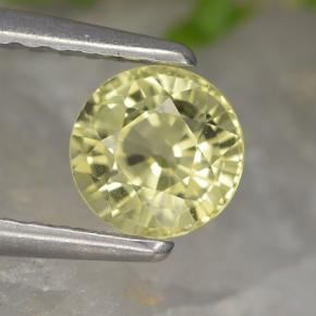 Crisoberilo Amarelo esverdeado Natural 0.77ct, Corte Redondo, VVS
