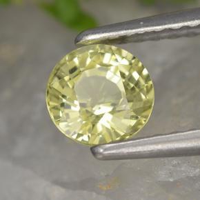 Crisoberilo Amarelo esverdeado Natural 0.77ct, Corte Redondo, VVS