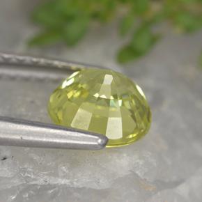 Crisoberilo Amarelo esverdeado Natural 1.21ct, Corte Redondo, VVS