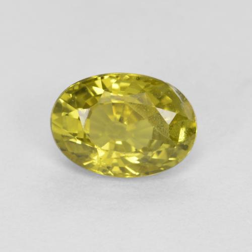 Crisoberilo amarelo natural 0,57ct, corte oval, VVS-VS