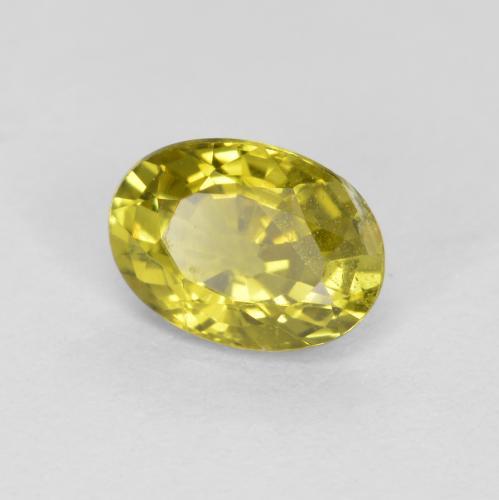 Crisoberilo amarelo natural 0,57ct, corte oval, VVS-VS