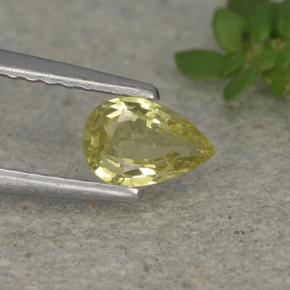 Crisoberilo amarelo médio Natural 0.45ct, Formato de pêra, VVS