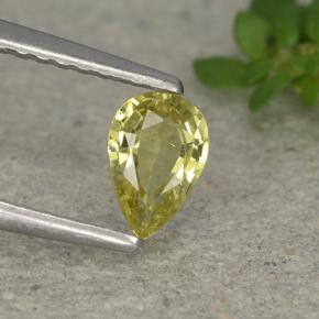 Crisoberilo amarelo médio Natural 0.45ct, Formato de pêra, VVS
