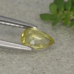 Crisoberilo amarelo médio Natural 0.45ct, Formato de pêra, VVS