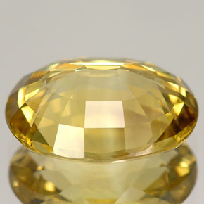 Crisoberilo amarelo natural 5,20ct, corte oval, VVS
