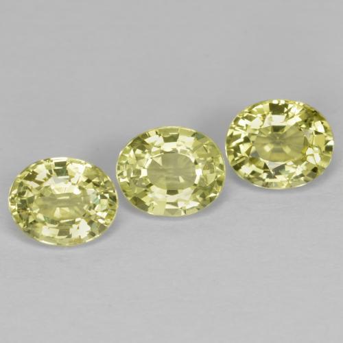 Pedras preciosas de crisoberilo amarelo natural de 1,58 ct, corte oval, VVS-VS