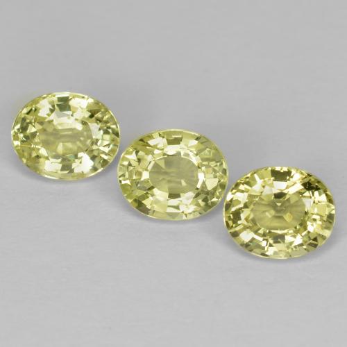 Pedras preciosas de crisoberilo amarelo natural de 1,58 ct, corte oval, VVS-VS