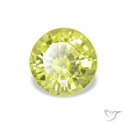 Crisoberilo amarelo médio Natural 0.61ct, Redondo, VVS-VS