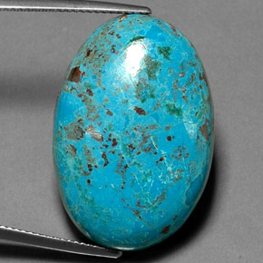 Crisocola multicolorido natural 26,90ct, corte oval, opaco
