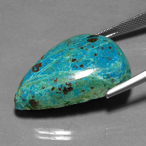 Crisocola multicolorido natural 36,53ct, formato de pêra, opaco