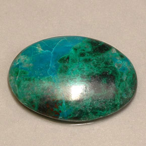 Crisocola multicolorido natural 20,04ct, corte oval, opaco