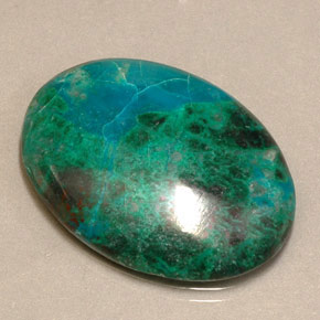 Crisocola multicolorido natural 20,04ct, corte oval, opaco