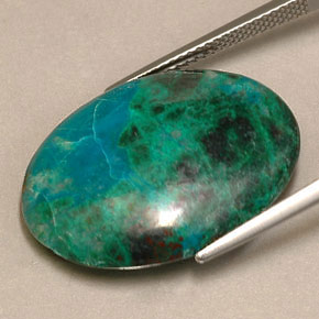 Crisocola multicolorido natural 20,04ct, corte oval, opaco
