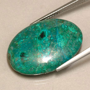 Crisocola multicolorido natural 16,38ct, corte oval, opaco