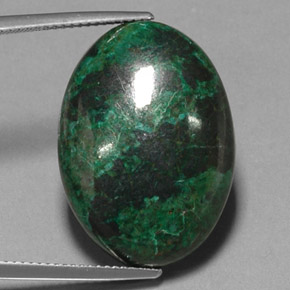 Crisocola multicolorido natural 31,04ct, corte oval, opaco