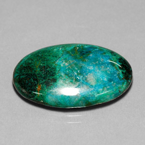 Crisocola multicolorido natural 19,52ct, corte oval, opaco