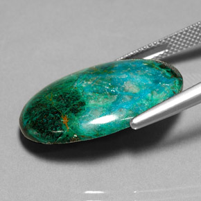 Crisocola multicolorido natural 19,52ct, corte oval, opaco