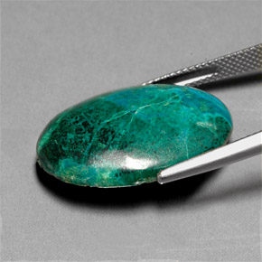 Crisocola multicolorido natural 20,30ct, corte oval, opaco