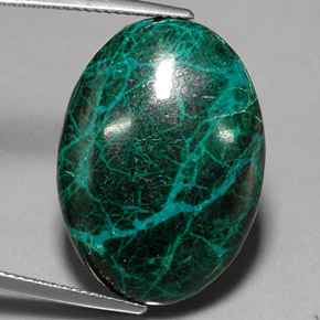 Crisocola multicolorido natural 26,69ct, corte oval, opaco