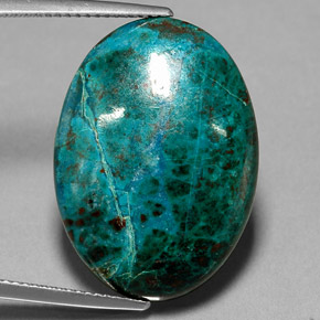 Crisocola multicolorido natural 21,92ct, corte oval, opaco