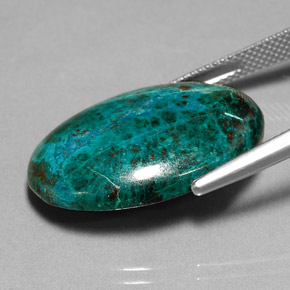 Crisocola multicolorido natural 21,92ct, corte oval, opaco