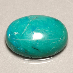 Crisocola verde natural 8,90ct, corte oval, opaco