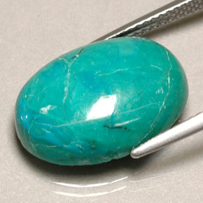 Crisocola verde natural 8,90ct, corte oval, opaco