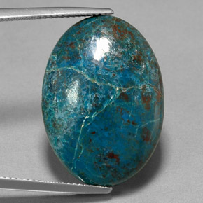 Crisocola multicolorido natural 16,93ct, corte oval, opaco