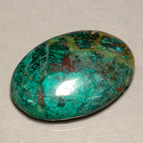 Crisocola multicolorido natural 18,89ct, corte oval, opaco