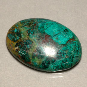 Crisocola multicolorido natural 18,89ct, corte oval, opaco