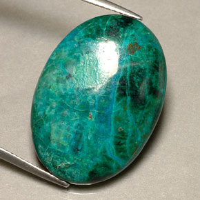 Crisocola multicolorido natural 19,56ct, corte oval, opaco