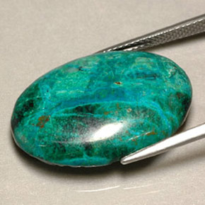 Crisocola multicolorido natural 19,56ct, corte oval, opaco
