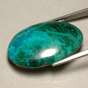Crisocola multicolorido natural 22,29ct, corte oval, opaco