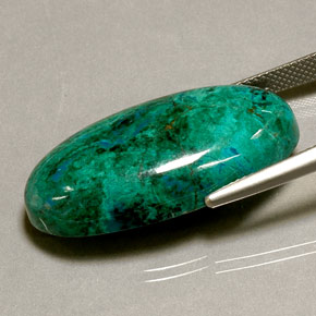 Crisocola multicolorido natural 34,11ct, corte oval, opaco