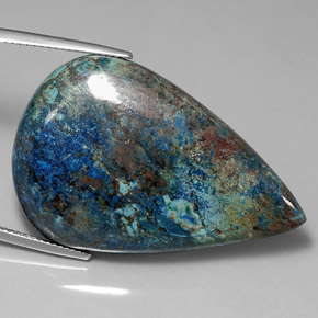 Crisocola Multicolorido Natural 41.46ct, Formato de pêra, Opaco