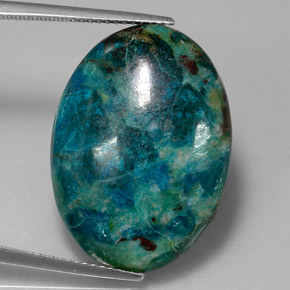 Crisocola multicolorido natural 18,82ct, corte oval, opaco